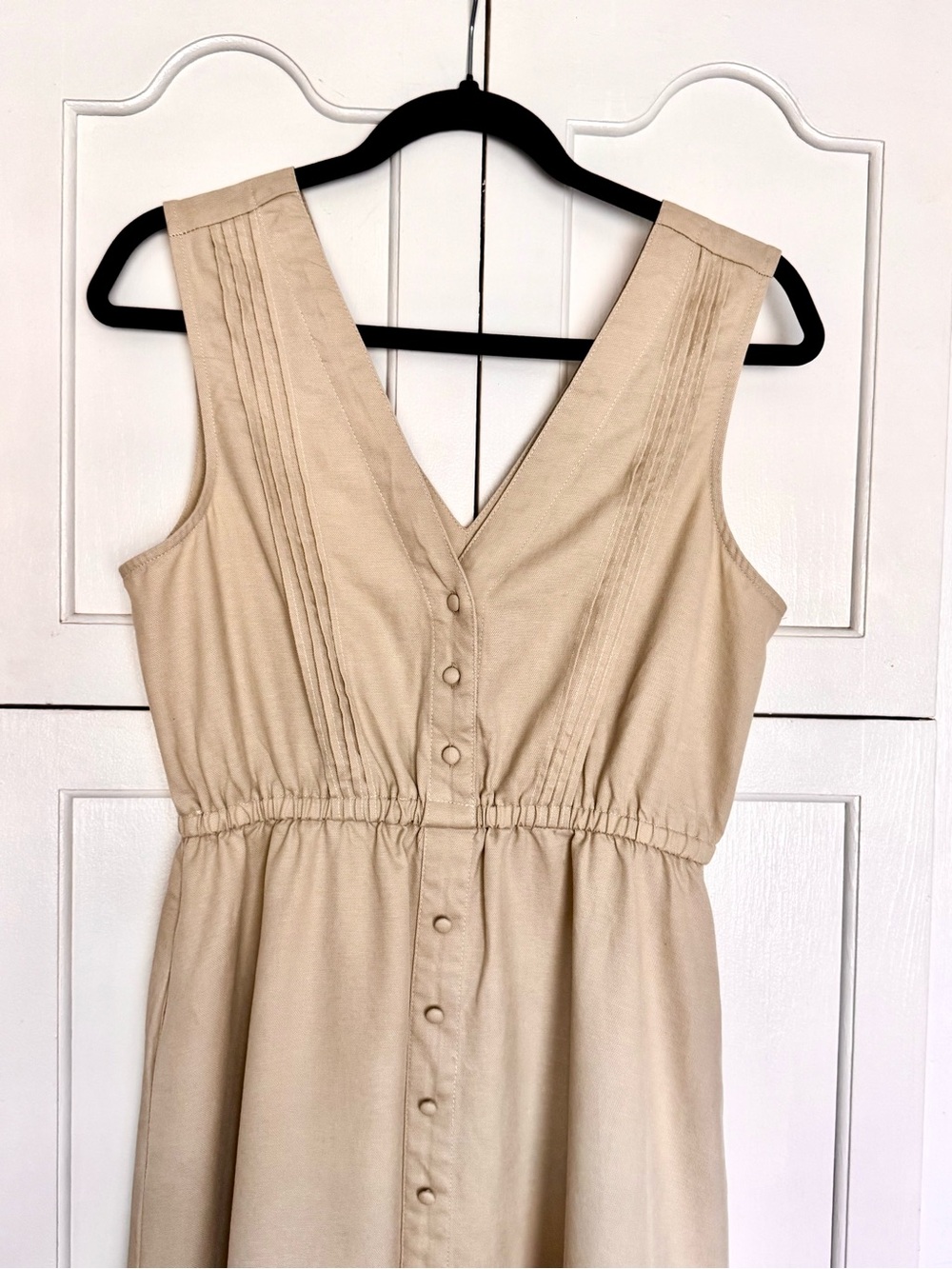 Rachel Parcell Cream Button-Front V-Neck Midi Dress - Picture 4 of 11